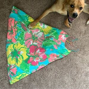 Vibrant Floral Hibiscus Silk Dress